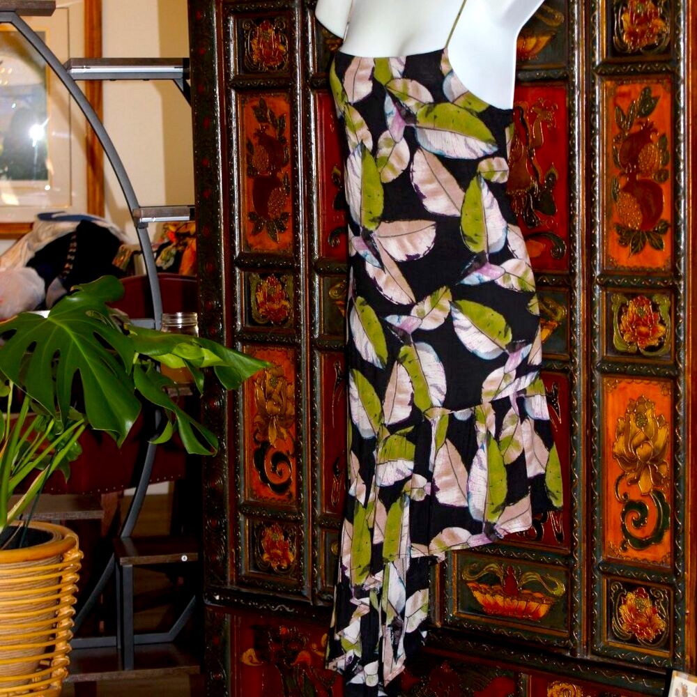 Lulu's Spaghetti Strap/ Ruffle Summer Asymmetrical Dress